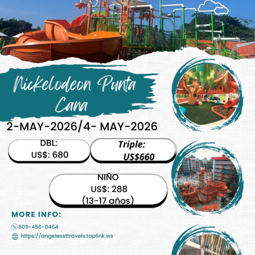 Nickelodeon Hotels & Resorts Punta Cana | 2 al 4 de Mayo 2026|Familiar Todo Incluido