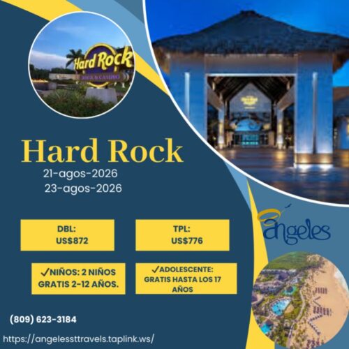 Hard Rock Hotel & Casino Punta Cana | 16 al 18 de Octubre 2026 |  Todo Incluido