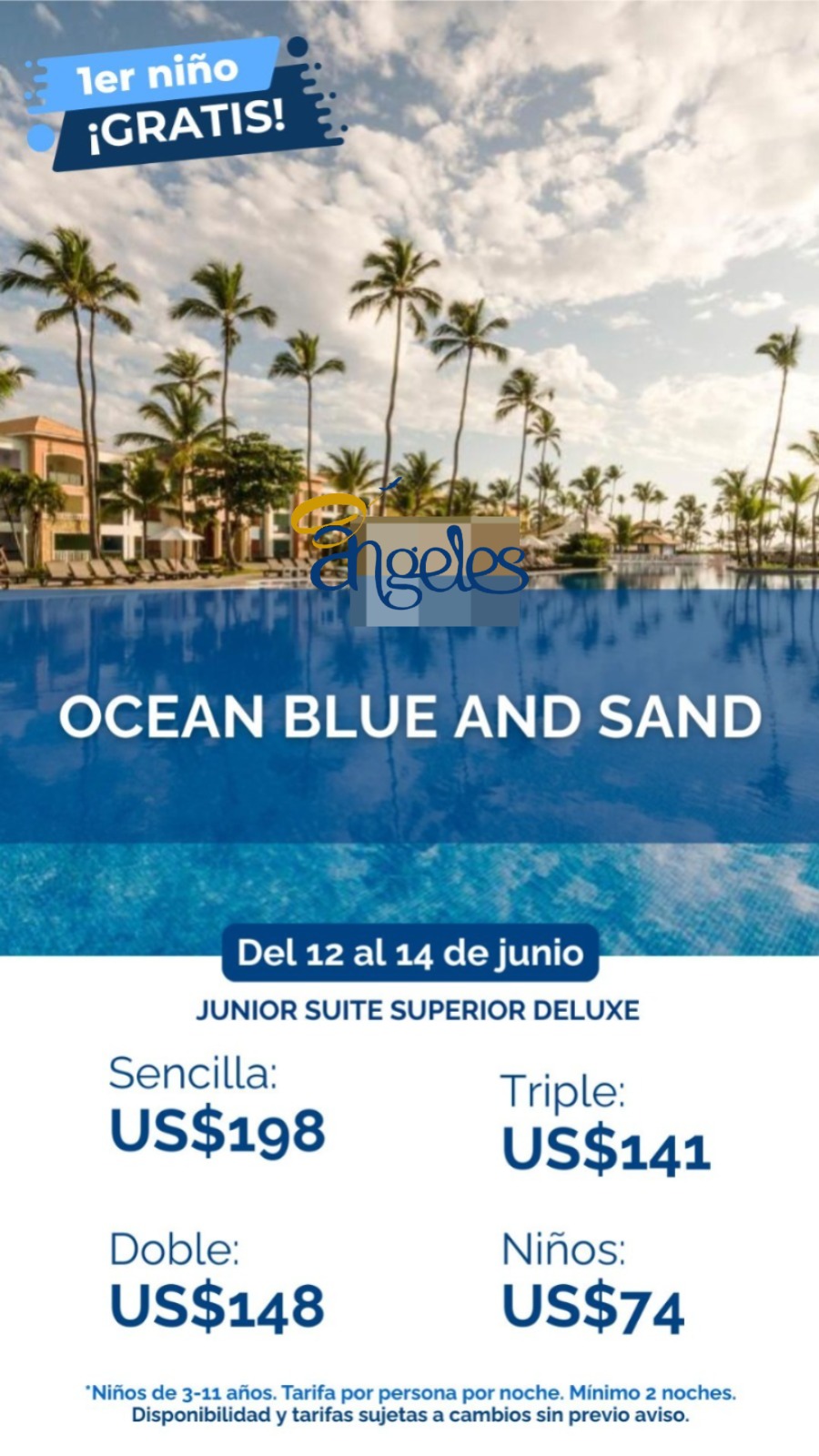 ESCÁPATE A PUNTA CANA – OCEAN BLUE & SAND 🌊 📅 Del 12 al 14 de junio
