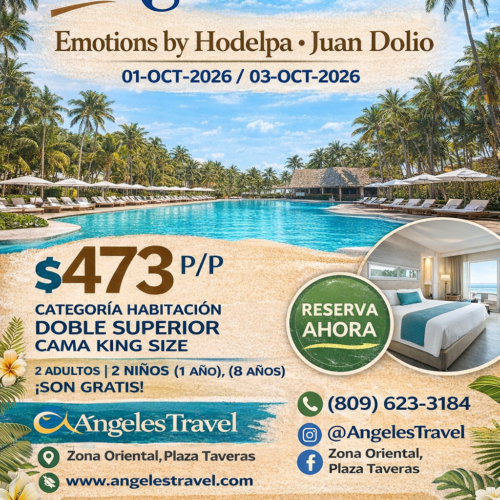 Emotions by Hodelpa Juan Dolio | 01 al 03 de Octubre 2026 | Doble Superior King | Todo Incluido