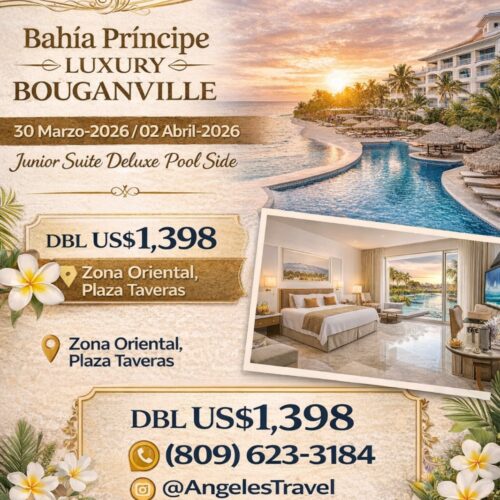 Bahia Principe Luxury Bouganville | 30 Mar al 02 Abr 2026 | Junior Suite Deluxe Pool Side | Solo Adultos